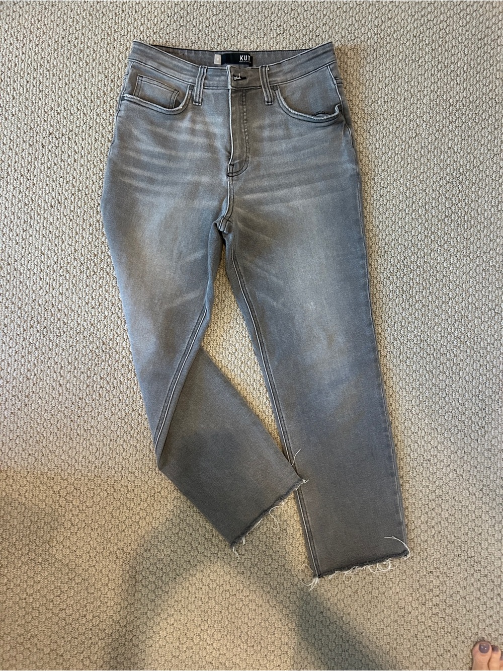 Kut From The Kloth Grey High-Rise Ankle Skinny Jeans